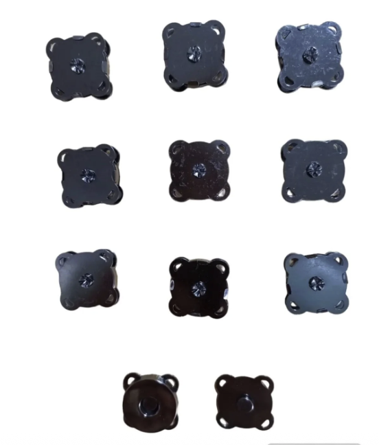 Siyah Mıknatıslı Dikilebilir Çanta Çıtçıt Klips 10 Adet