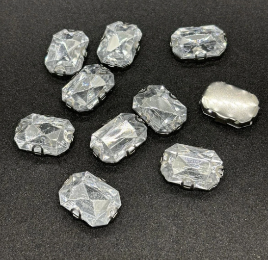 13x18 (1.8 Cm) Dikdörtegen Kasalı Dikme Taş Beyaz 10 Adet