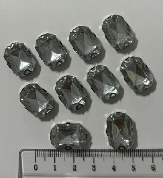 13x18 (1.8 Cm) Dikdörtegen Kasalı Dikme Taş Beyaz 10 Adet