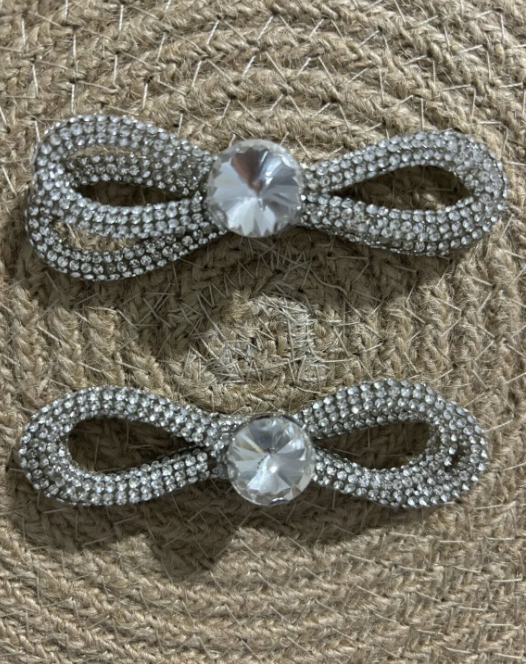Fiyonk Kristal Toka Taşlı Ayakkabı Çanta Tokası Kıyafet Tasarım Aksesuarı ( 2 adet)
