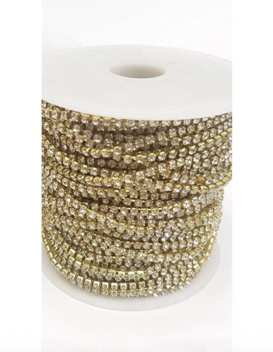 Parlak Sıralı Şerit Taş Boncuk Ss 16 1 Metre