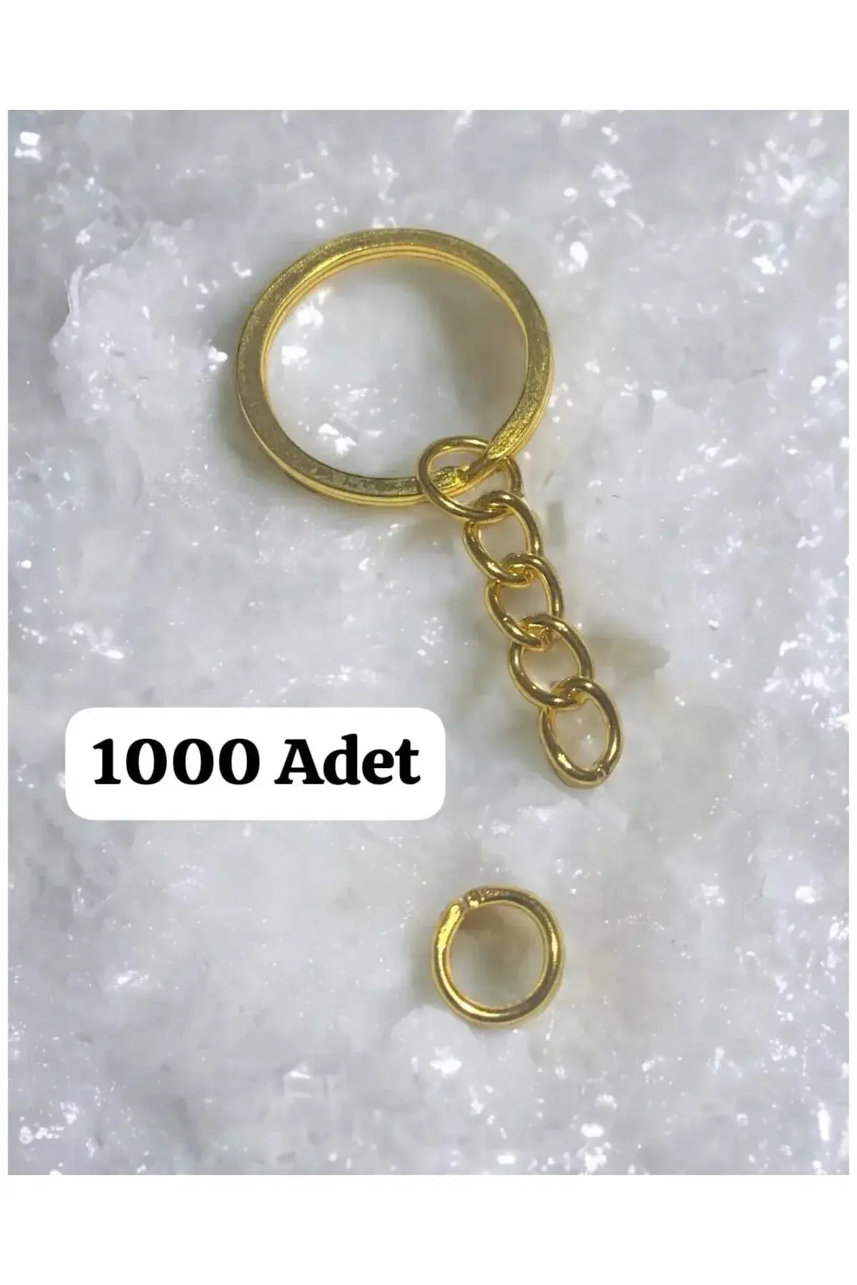 Metal Anahtarlık Halkası Gold Renk Yuvarlak Aparatlı 1000 Adet Amigurumi Ve Makrome Anahtarlık Hal.