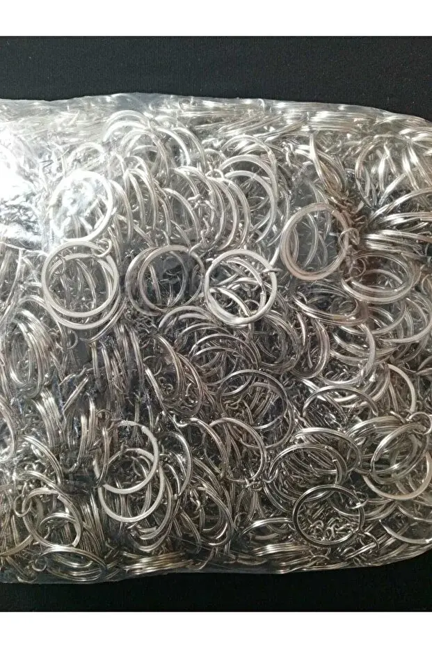 Kreatif Hediyelik 50 Adet Zincirli 2,5 CM Ezme Anahtarlık Halkası C Bağlantı Aparatlı