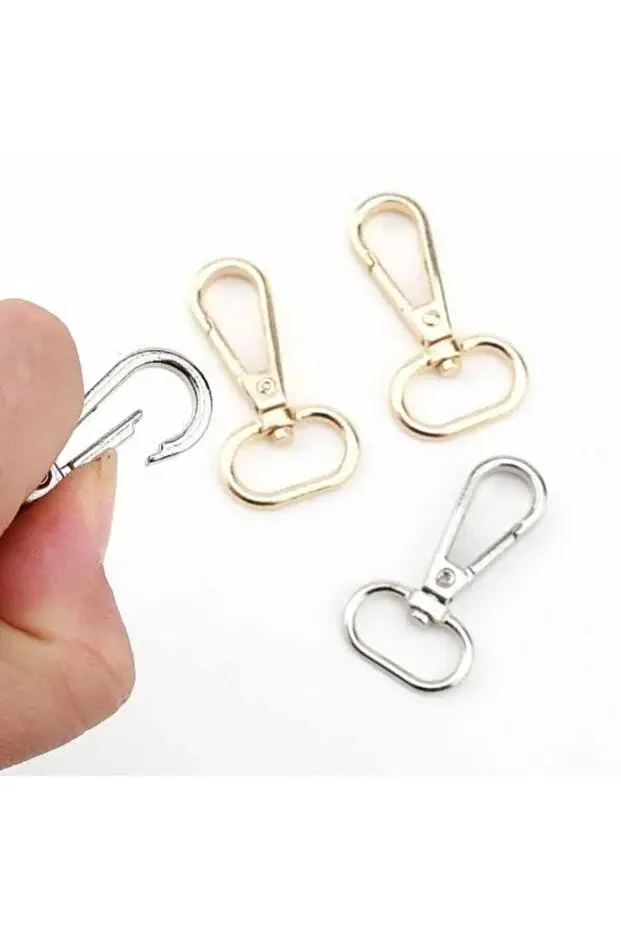 Gümüş Makrome Anahtarlık Aparatı 30 Adet Telli Kanca Anahtarlık Klipsi Halkası