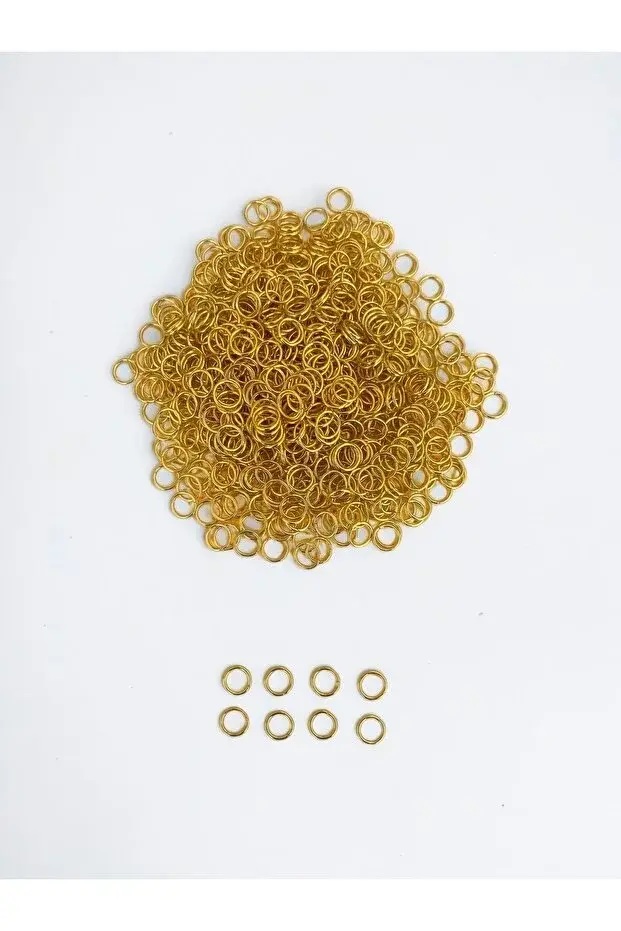 C Aparatı 100 adet Altın Anahtarlık Makrome Amıgurumi Takı Toka Tamamlayıcı 1mm kalınlık 0.9cm çap