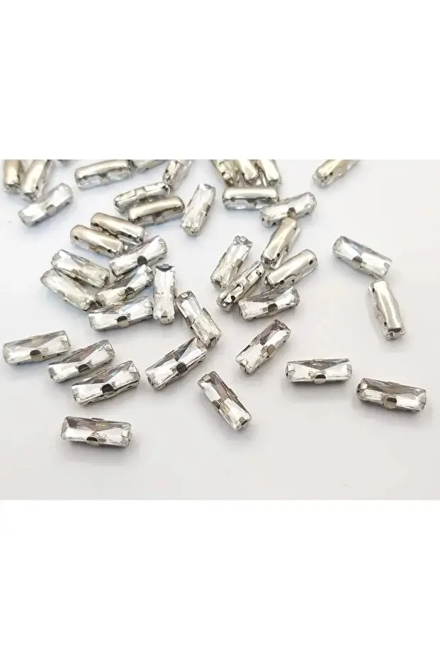 5x10 Kasalı Dikme Kristal Taş Baget Model Beyaz 50 Adet