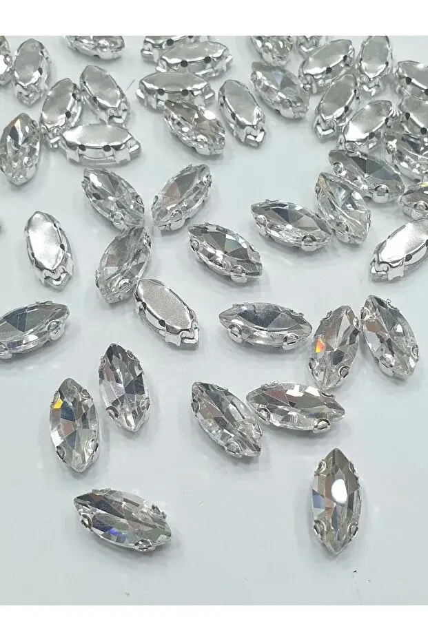 Kasalı Taş - Crystal - Mekik 7*15 Mm ( 100 Adet )