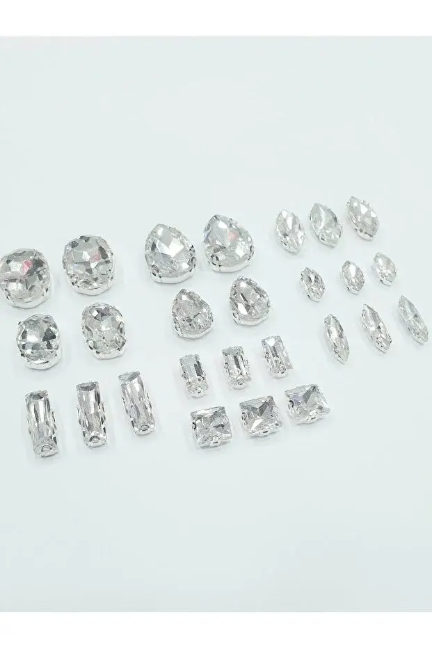 Kasalı Kristal Taş - Karışık Şekilli (33 ADET)