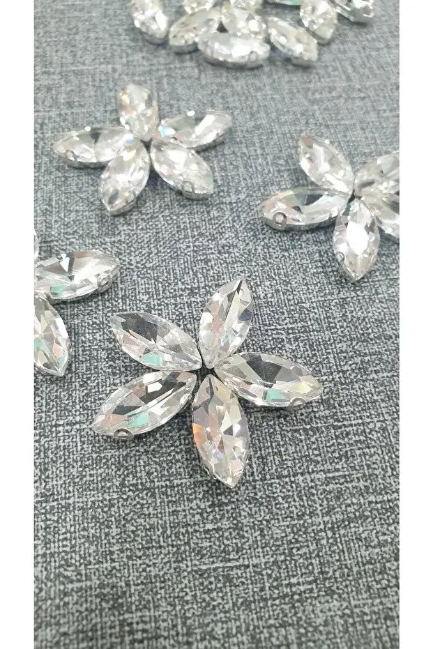 7*15mm Mekik Kristal Dikme Kasalı Taş (50 Adet)