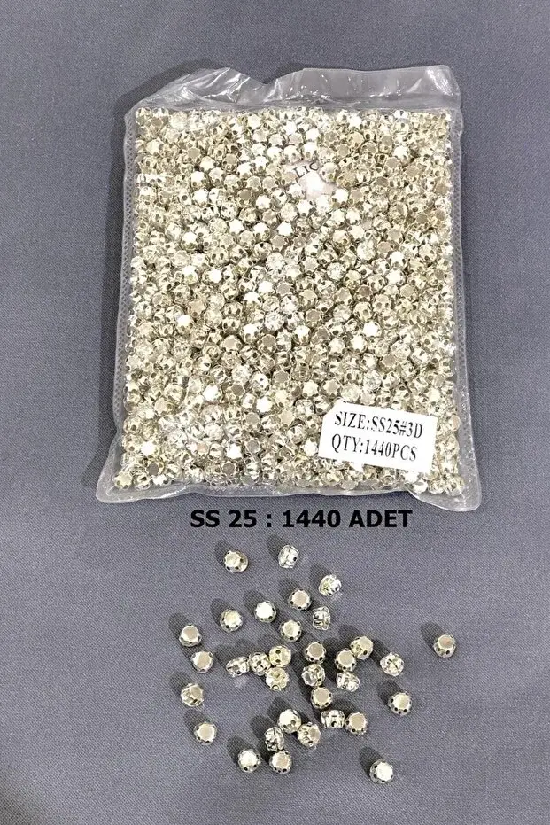 Prestij Boncuk Gümüş Rengi Metal Kasalı Dikme Beyoğlu Taşı (1 PAKET) Ss 25 1440 Adet – Boncuk – Bon