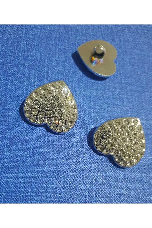 KALP KRİSTAL TAŞLI METALİZE  DÜĞME 2,5 CM 1 PAKET 4 ADET