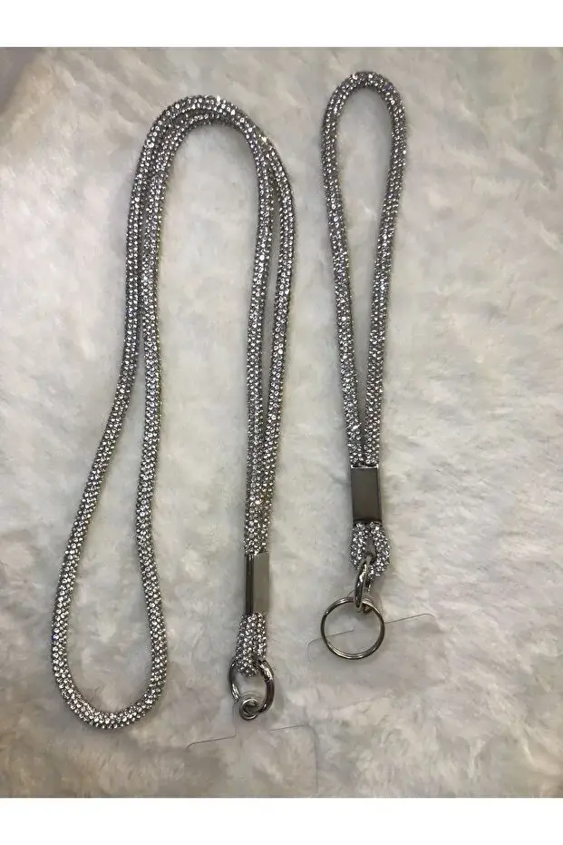 Gri Taşlı Telefon Boyun Ipi Ve Bilek Askısı