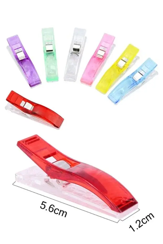 Dikiş Nakış Kumaş Kağıt Maşası Plastik Klips Tutucu Mandal Büyük Boy 10 Adet