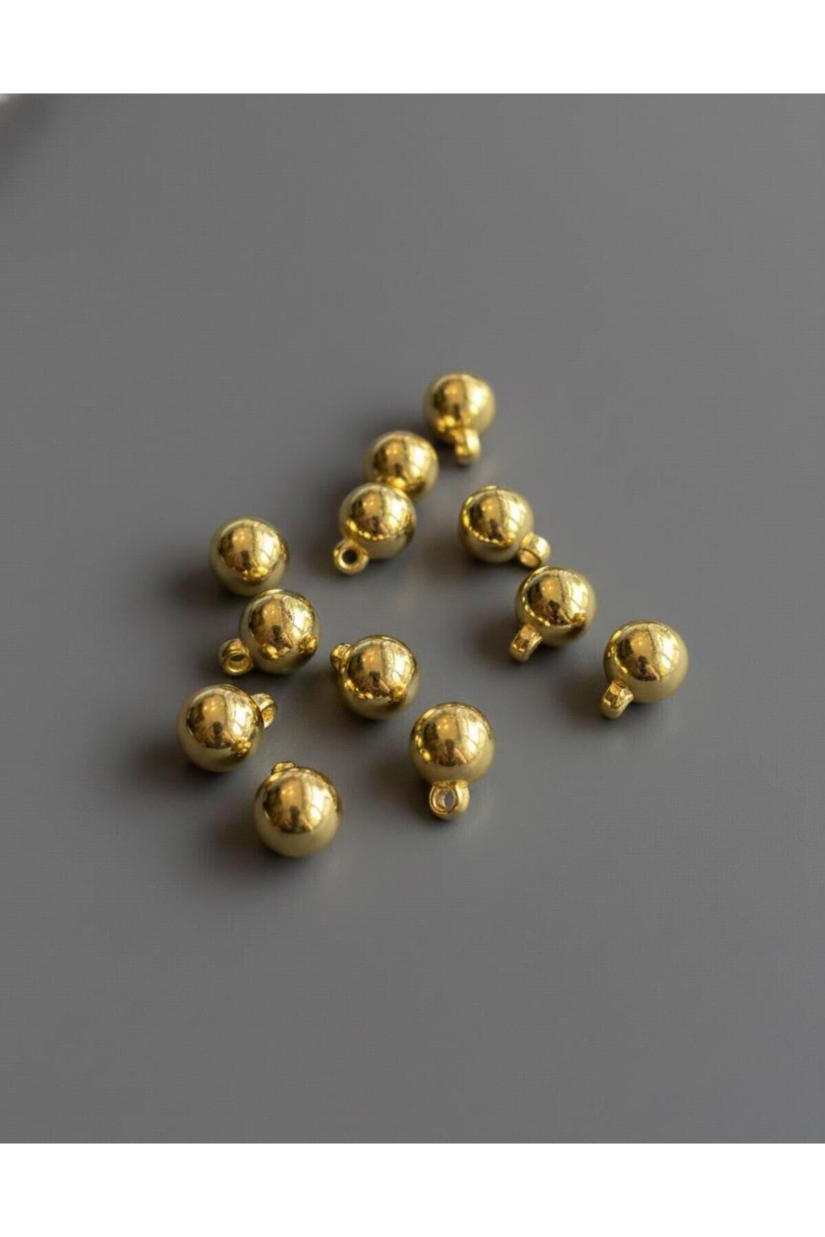 30 Adet Lüks Görünümlü Altın Kaplama Akrilik Top Boncuk Seti 10mm B:83