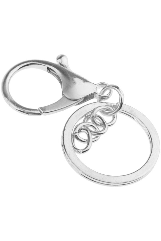 Nikel Zincirli Papağanlı Yassı Ezme 3 cm Anahtarlık (10 Adet)