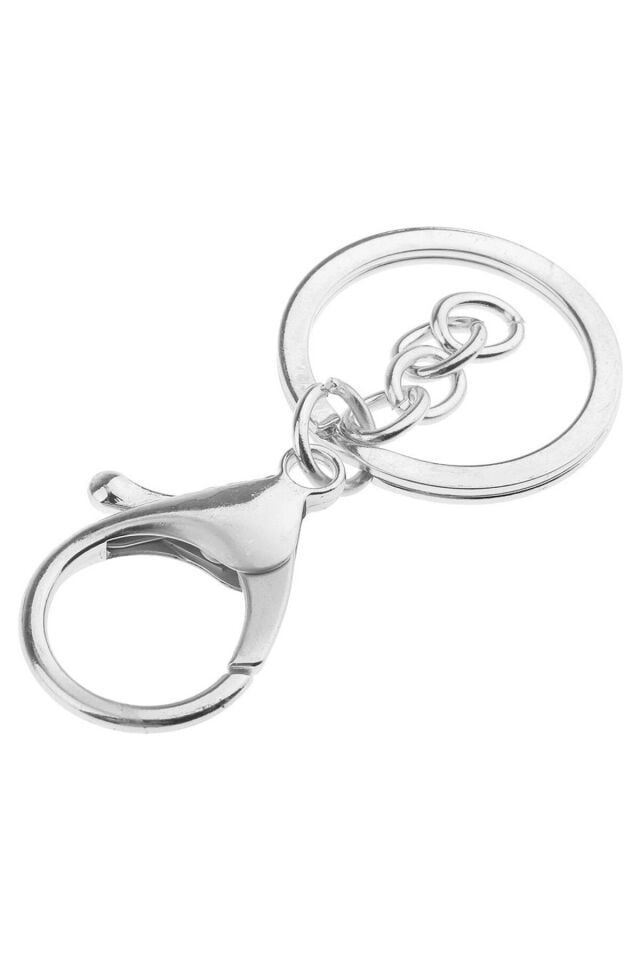 Nikel Zincirli Papağanlı Yassı Ezme 3 cm Anahtarlık (10 Adet)