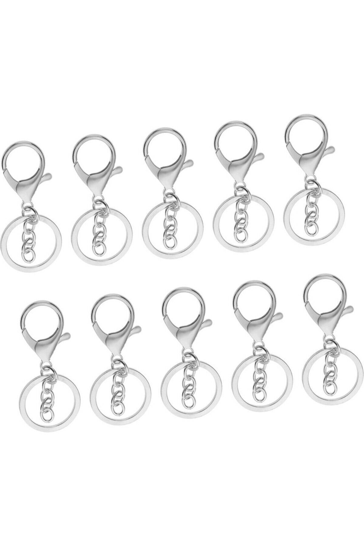 Nikel Zincirli Papağanlı Yassı Ezme 3 cm Anahtarlık (15 Adet)