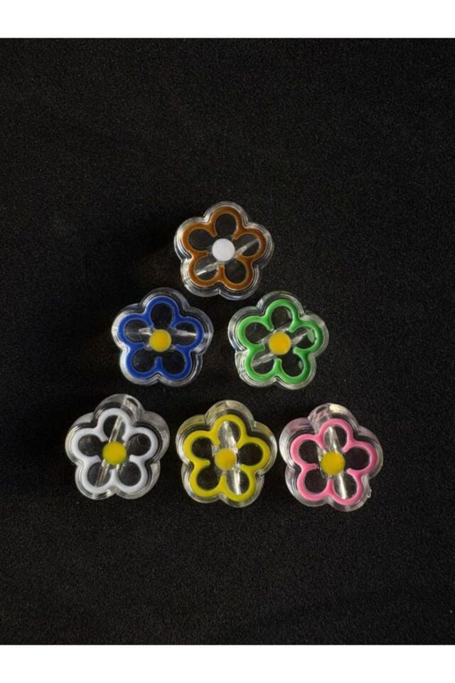 Akrilik Renkli Ayçiçeği Delikli 13mm (50 adet) B:46
