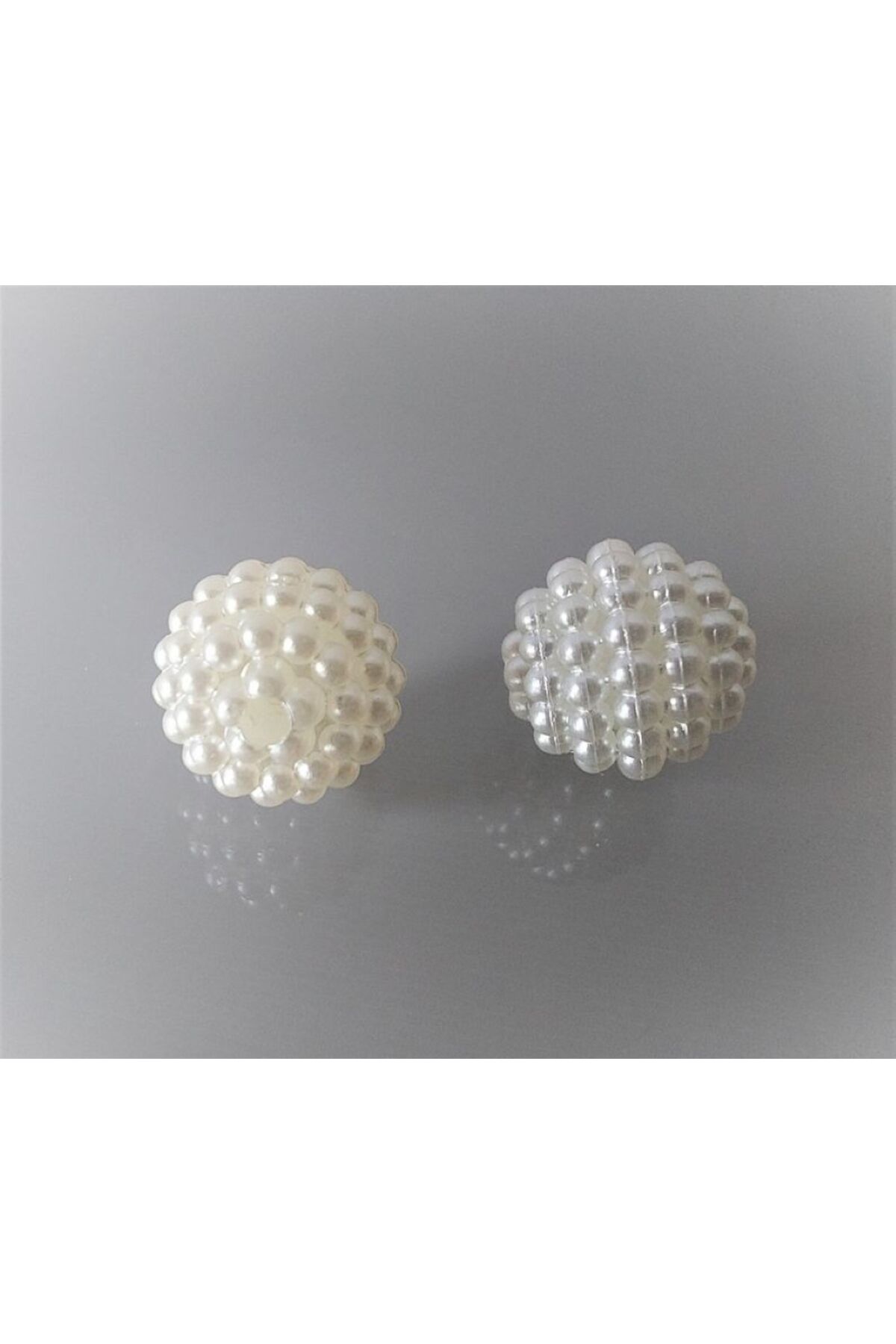 Delikli Böğürtlen Beyaz Plastik İnci 14 mm (20 Adet) B:69