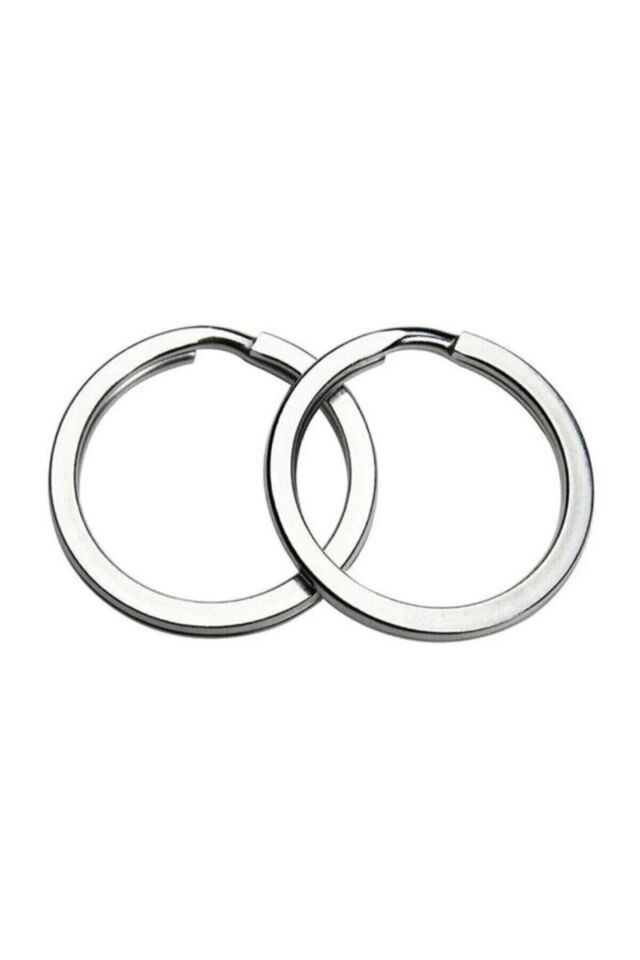 BEİLYS 100 Adet 28 Mm Yassı Anahtarlık Halkası