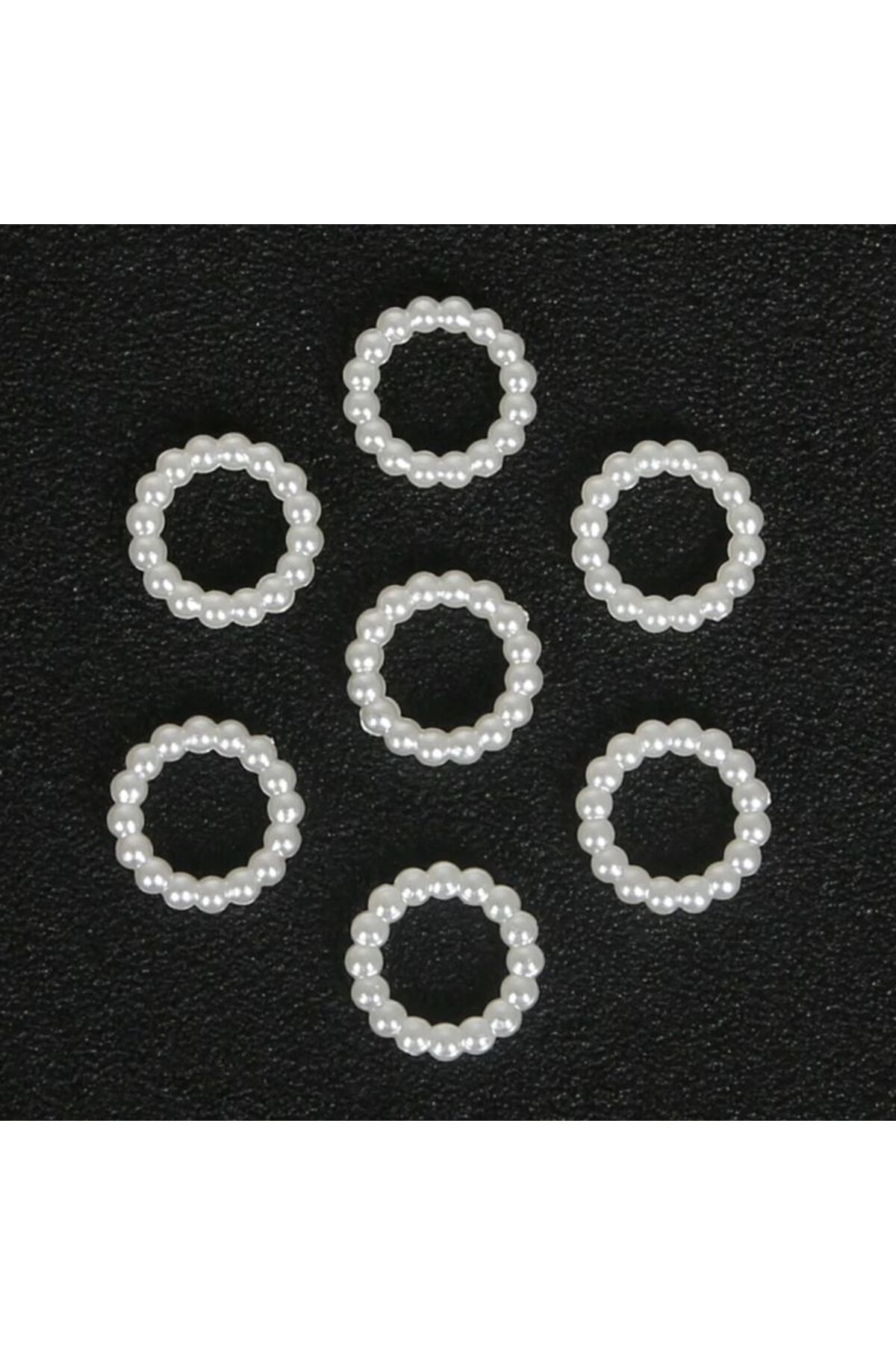 Akrilik Beyaz Yuvarlak Halka Boncuk İnci 20mm (50 Adet) B:48