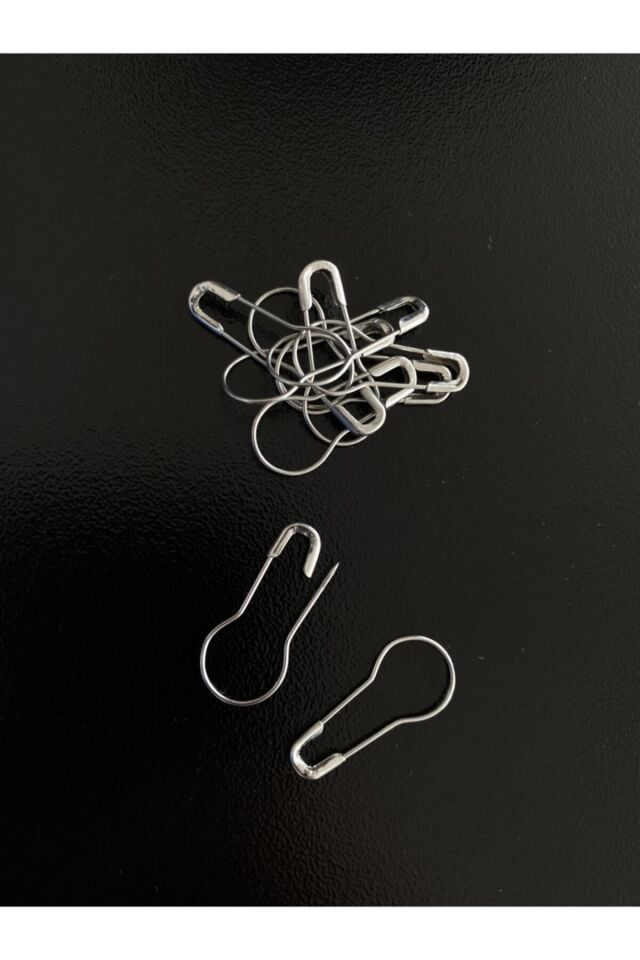 100 Adet Gümüş Çengelli İğne Ampul Tip Etiket Iğnesi 2 Cm Armut Çengelli İğne