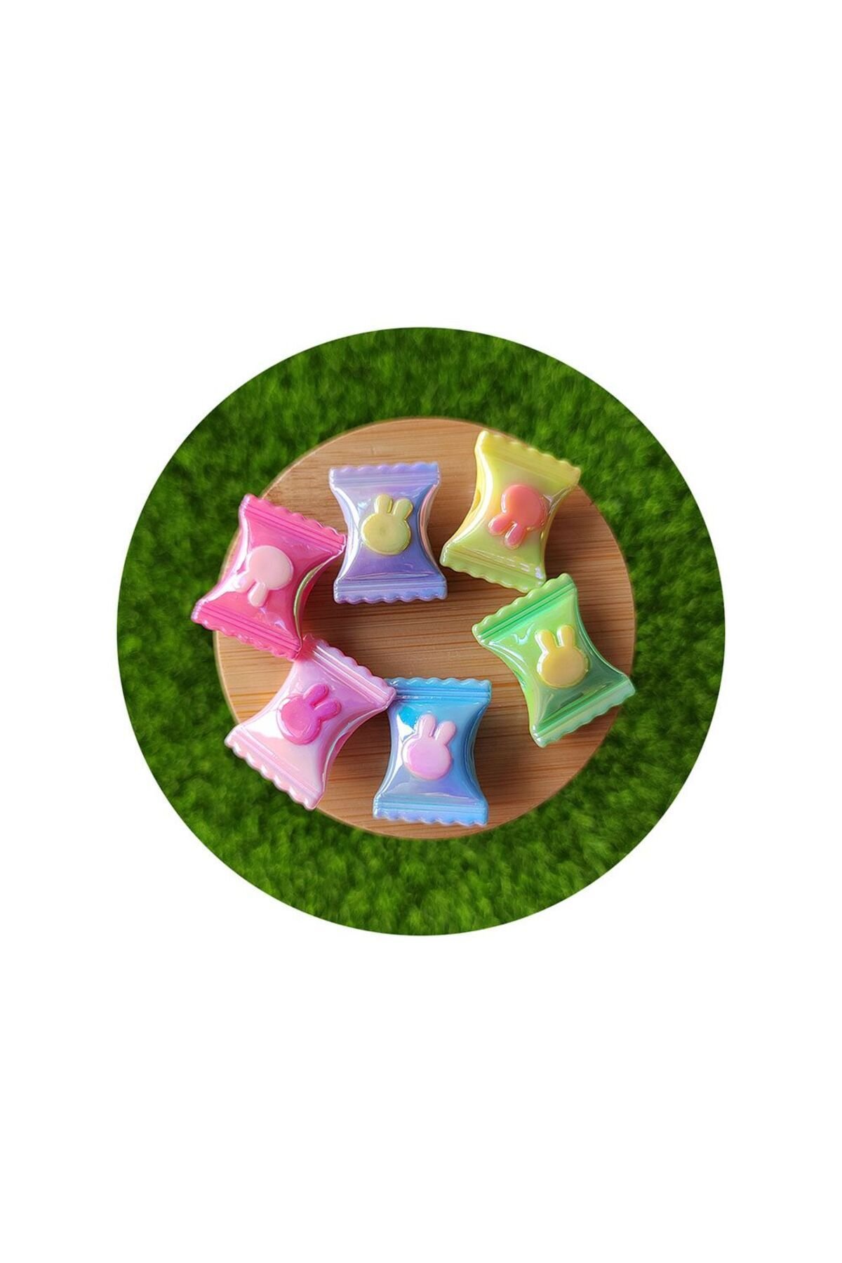 50 Adet Şeker Şeklinde Akrilik Delikli Boncuklar (20mm) B:89