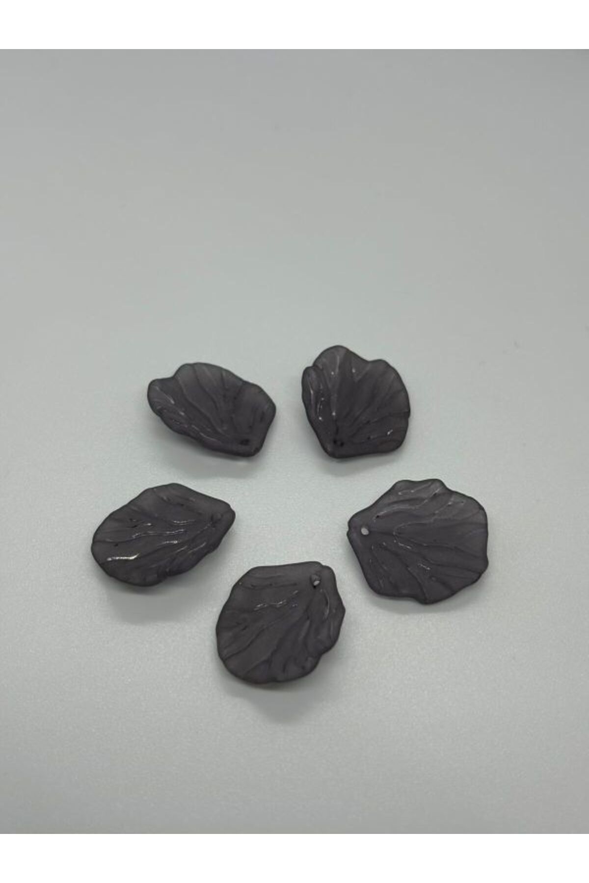 100 Adet Yaprak İnci Koyu Füme İnci Boncuk– 20 mm / İstiridye Formlu İnci Delikli İnci B:56