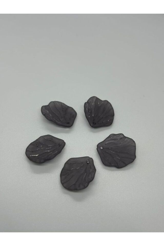 100 Adet Yaprak İnci Koyu Füme İnci Boncuk– 20 mm / İstiridye Formlu İnci Delikli İnci B:56