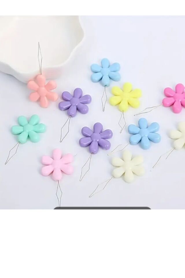 İğneye İplik Geçirici 3 Adet Çiçek Şeklinde İğne Geçiriciler
