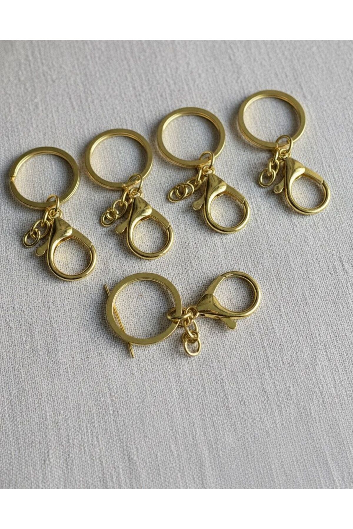 Altın Kaplama Gold Zincirli Papağanlı Yassı Ezme 3 cm Anahtarlık (10 Adet) Altın