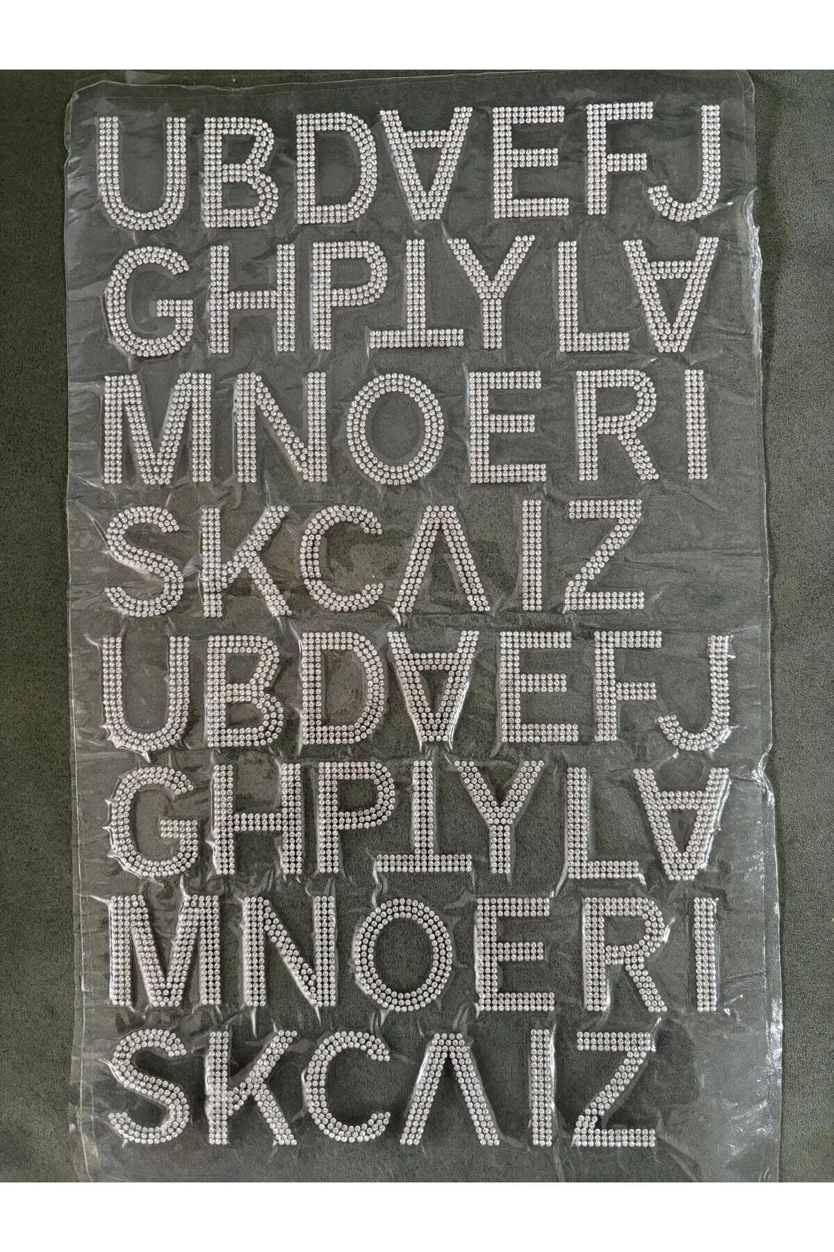 Kristal Taşlı Ütüyle Yapıştırma Harf Seti 52 harf