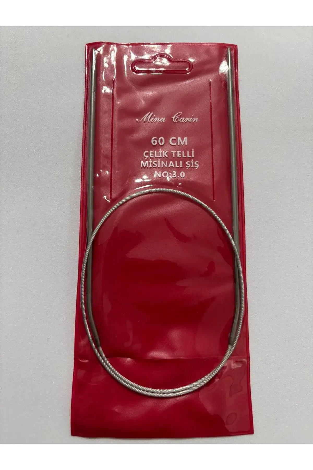 Çelik Telli Misinalı Şiş 3 mm Titanyum 60 Cm