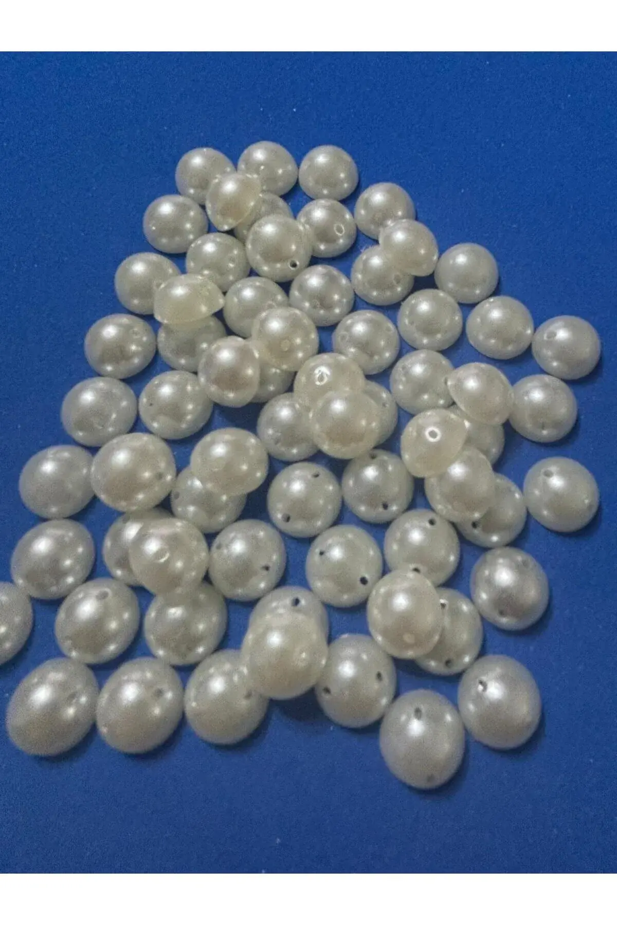 Sedefli Kırık Beyaz Dikme Inci Yarım Inci Delikli Inci 10mm (100 ADET)b:29