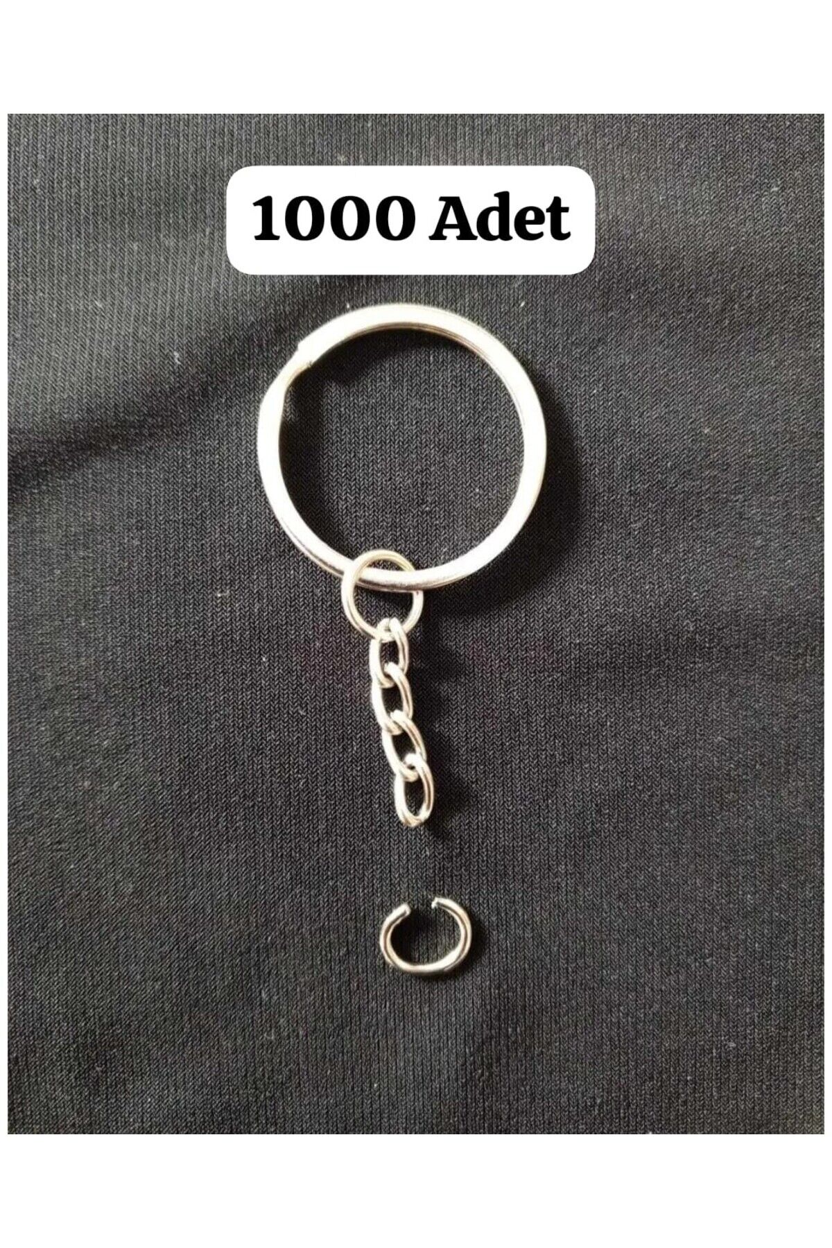 Metal Anahtarlık Halkası Gümüş Renk Yuvarlak Aparatlı 1000 Adet Amigurumi Ve Makrome Anahtarlık Hal.