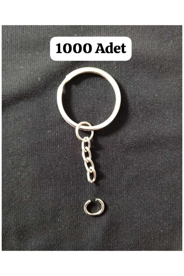 Metal Anahtarlık Halkası Gümüş Renk Yuvarlak Aparatlı 1000 Adet Amigurumi Ve Makrome Anahtarlık Hal.