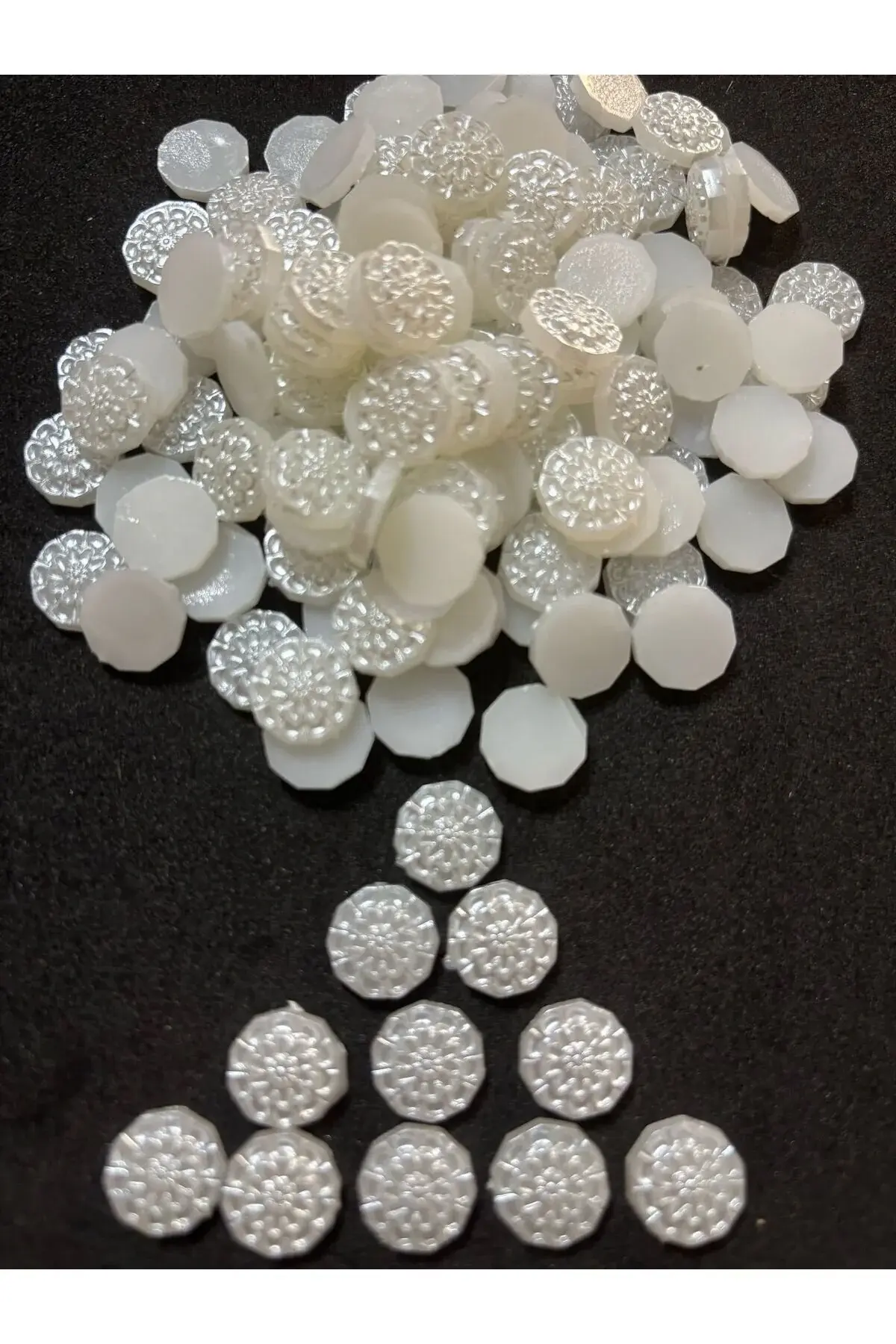 10 Mm Kendinden Desenli Inci Yapıştırma Inci 100 Adet B:30