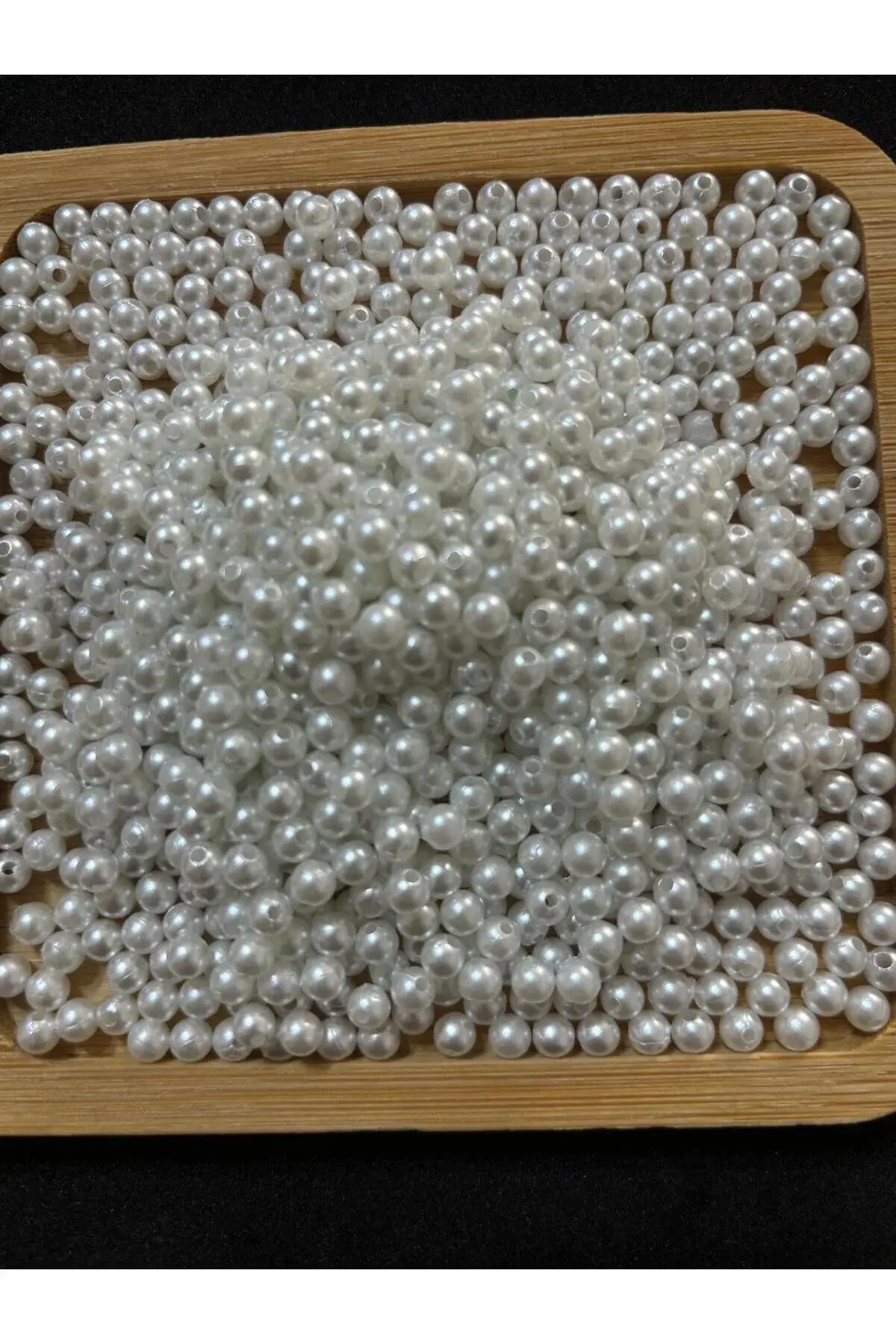 Beyaz Yuvarlak Inci Boncuk Delikli Inci 5mm 50 gram (800-850 ADET)b:31