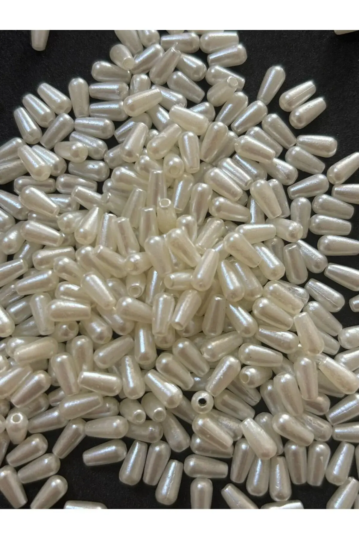 4x8 Sedefli Krem Rengi Damla Inci (25 GRAM) 350 Adet Delikli Inci B:34