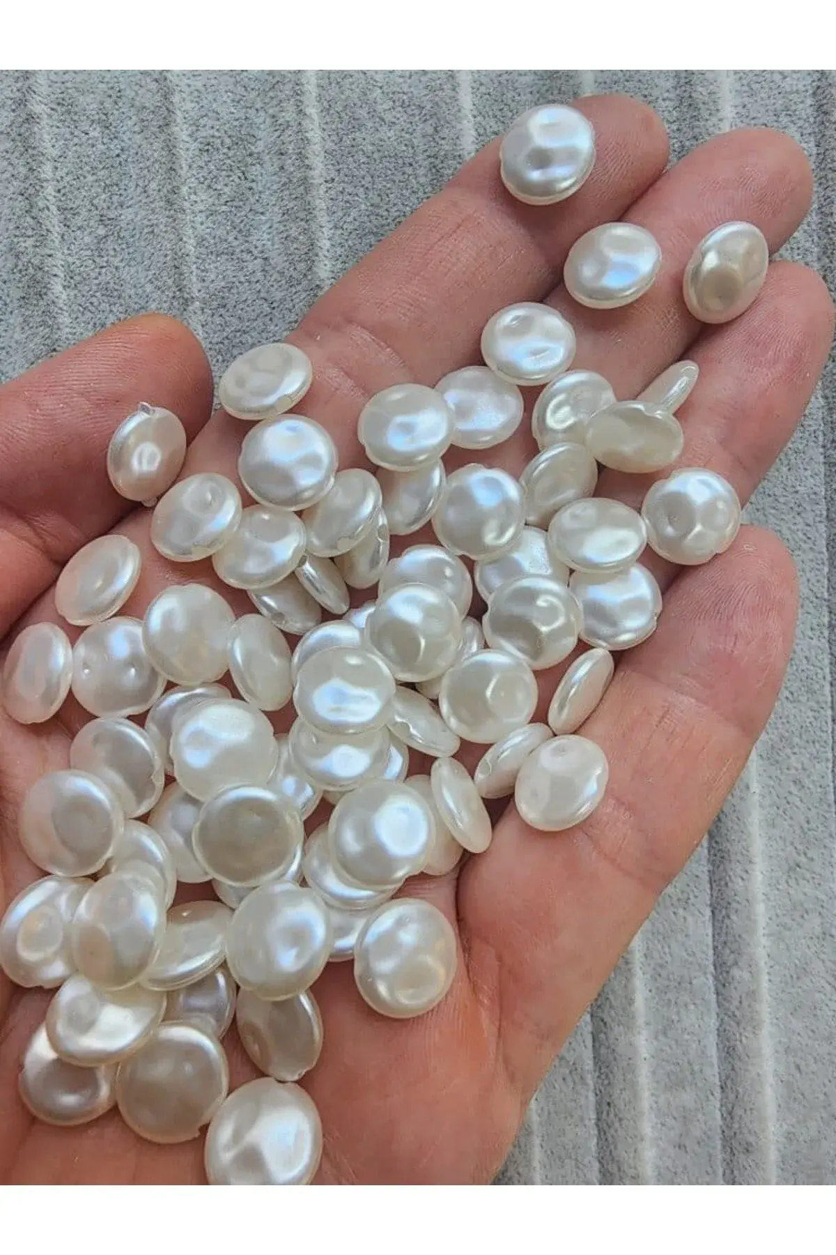 10 Mm Mercimek Mayorka Görünümlü Krem Rengi Lüx Inci 200 Adet B:37