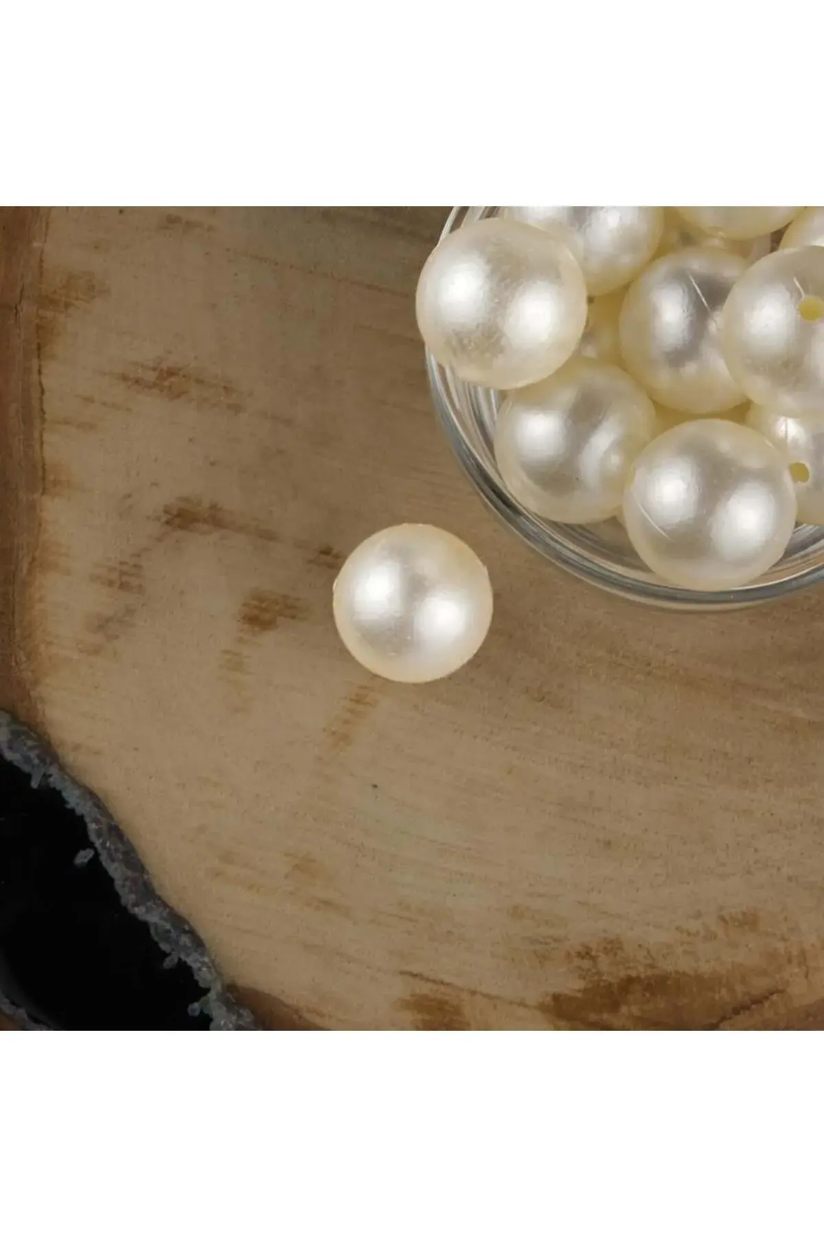 Büyük Boy İnci Krem Rengi Delikli İnci 20 ml 500 Gr
