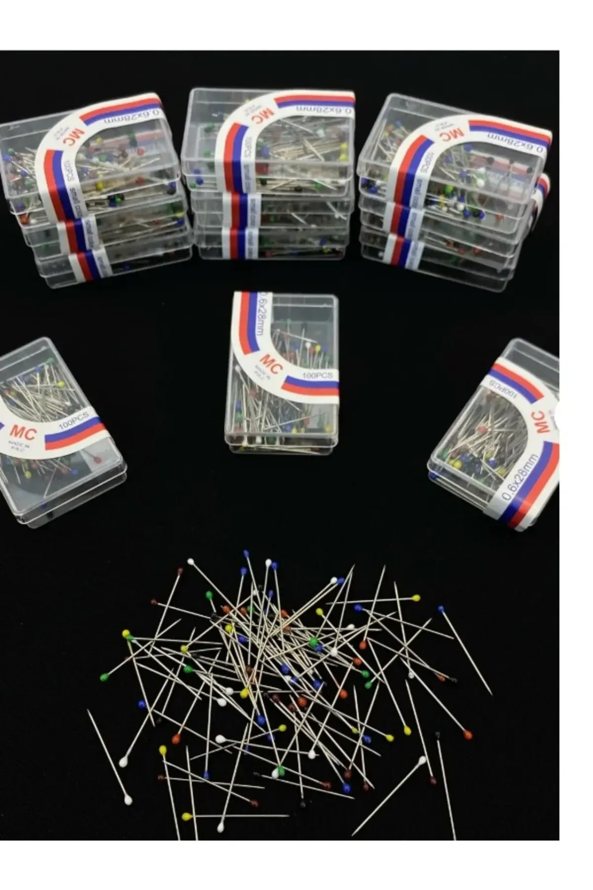 200 Adet Toplu İğne, Türban Eşarp Başörtüsü Şal Düğün Nikah Nişan Kına Sünnet Takı İğnesi İğnelik