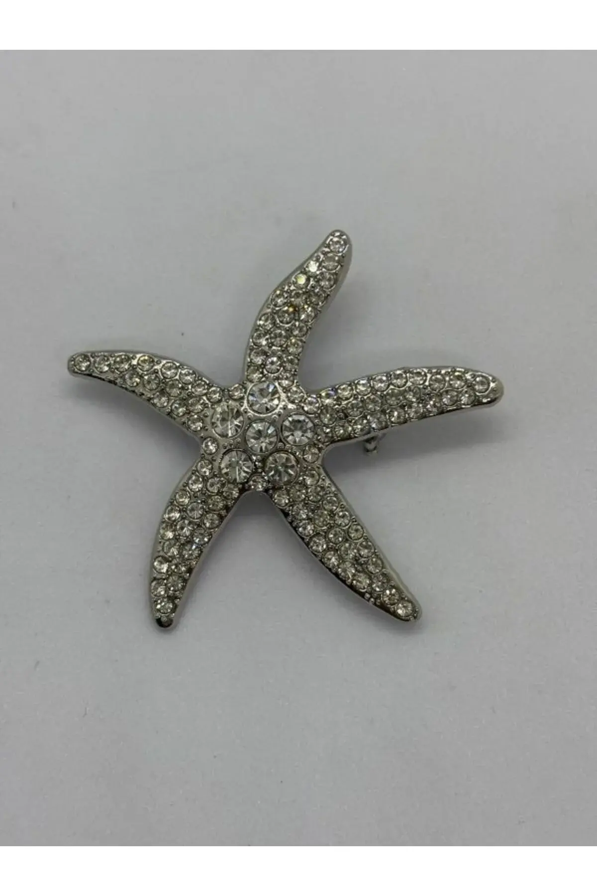 ZİRKON TAŞLI DENİZ YILDIZI BROŞ İĞNELİ BROŞ 5 CM.