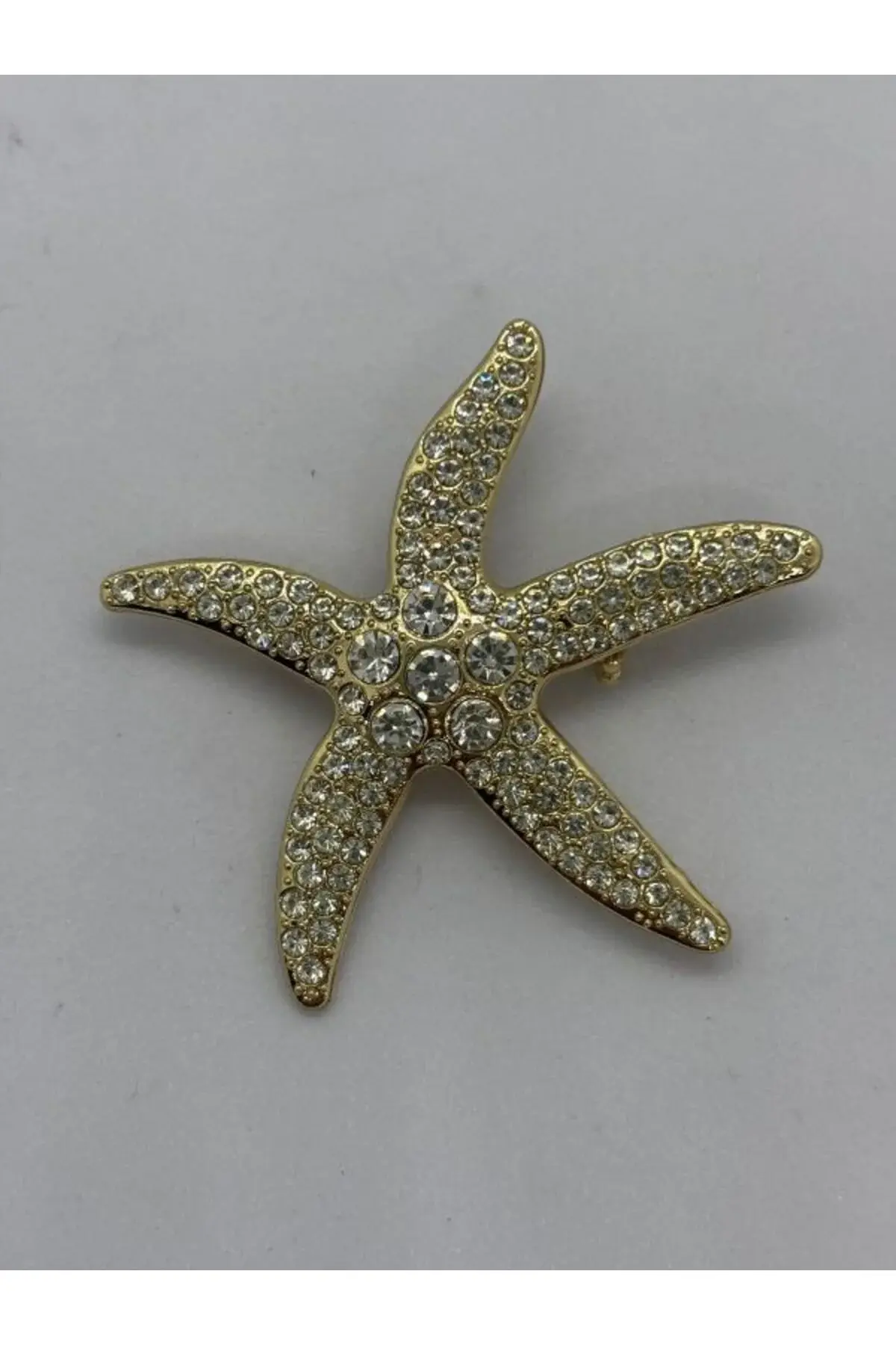 ZİRKON TAŞLI DENİZ YILDIZI BROŞ İĞNELİ BROŞ 5 CM.