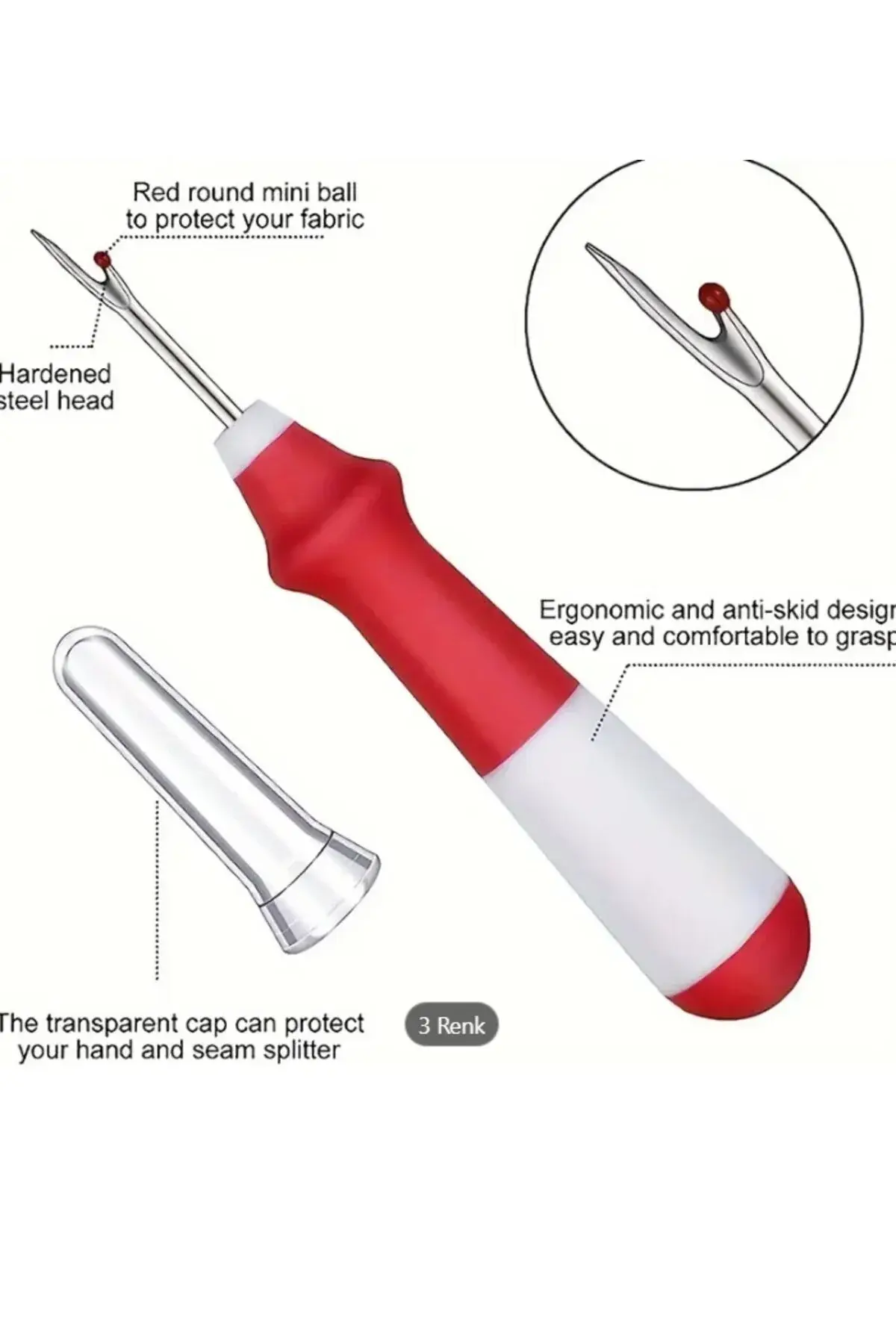 Silikon Saplı Tel Kesici, Çapraz Dikiş İplik Sökücü, İplik Seçici, Göz Açıcı, El kesme Aracı
