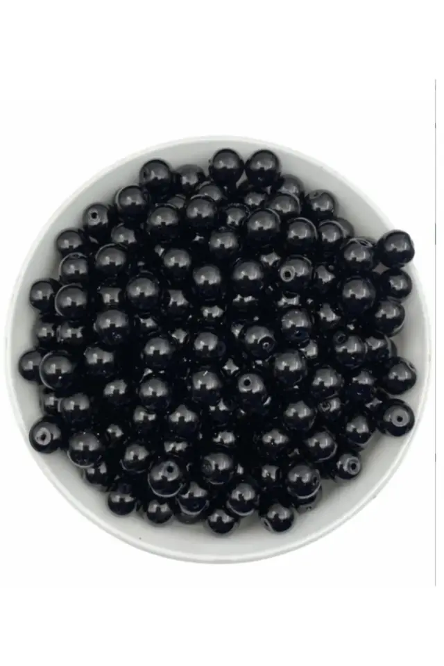 55 Gr 10mm Siyah İnci Boncuk ,takı Yapım Boncuğu(55gr,~100 Adet ) B:37