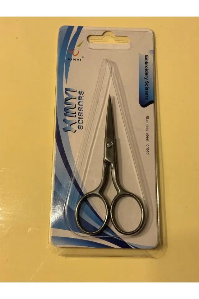 İplik Temizleme Makası El İşi Dikiş Nakış Makası İp Temizleme Makası 10 cm. Gümüş Renk