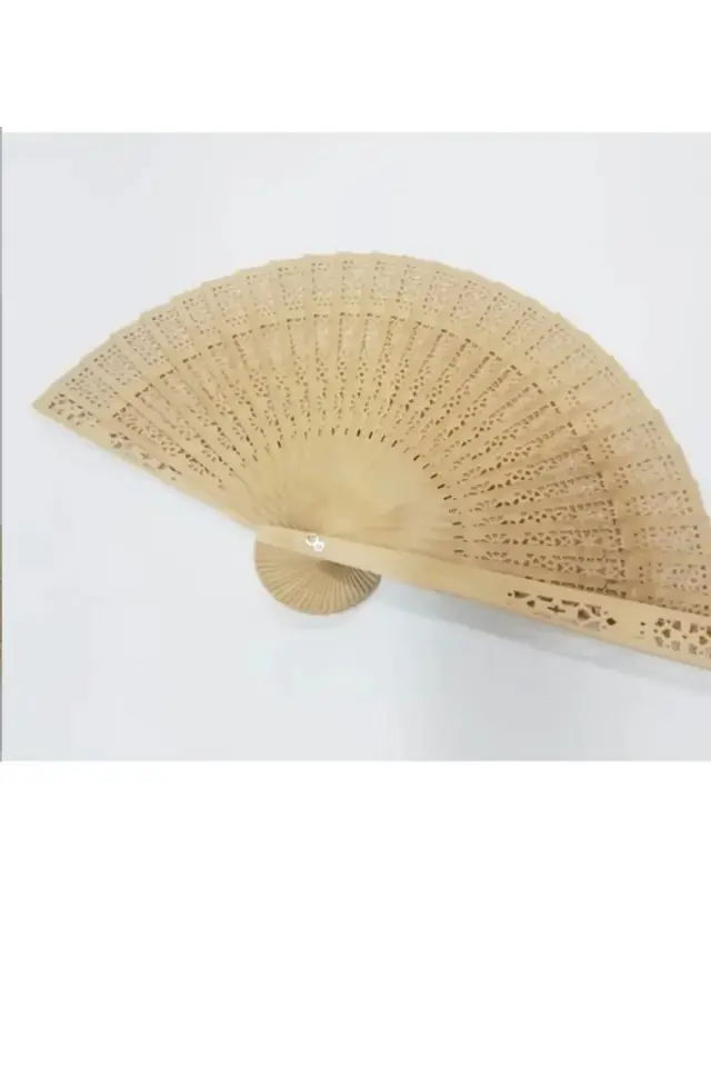 Ahşap Natural El Yelpazesi 34 Cm X 20 Cm Hediyelik, Süs Aksesuarı, Söz Nişan