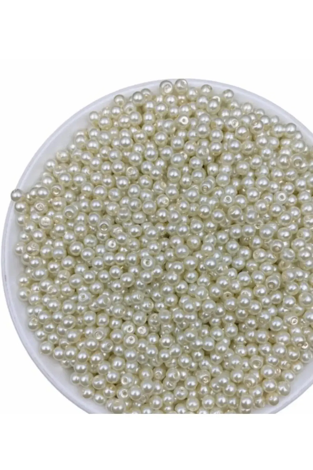 50 gr 4mm Krem Inci Boncuk ,takı Yapım Boncuğu (50gr,~550 Adet )