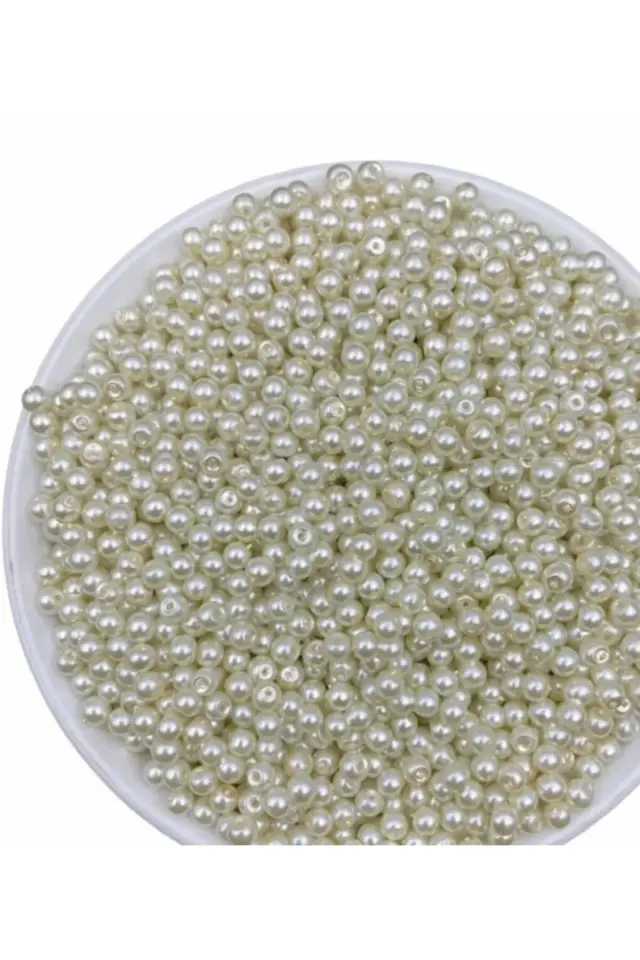 50 gr 4mm Krem Inci Boncuk ,takı Yapım Boncuğu (50gr,~550 Adet )